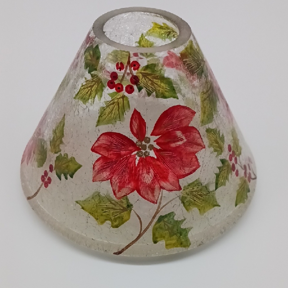 Yankee Candle Pointsetta Glass Candle Topper